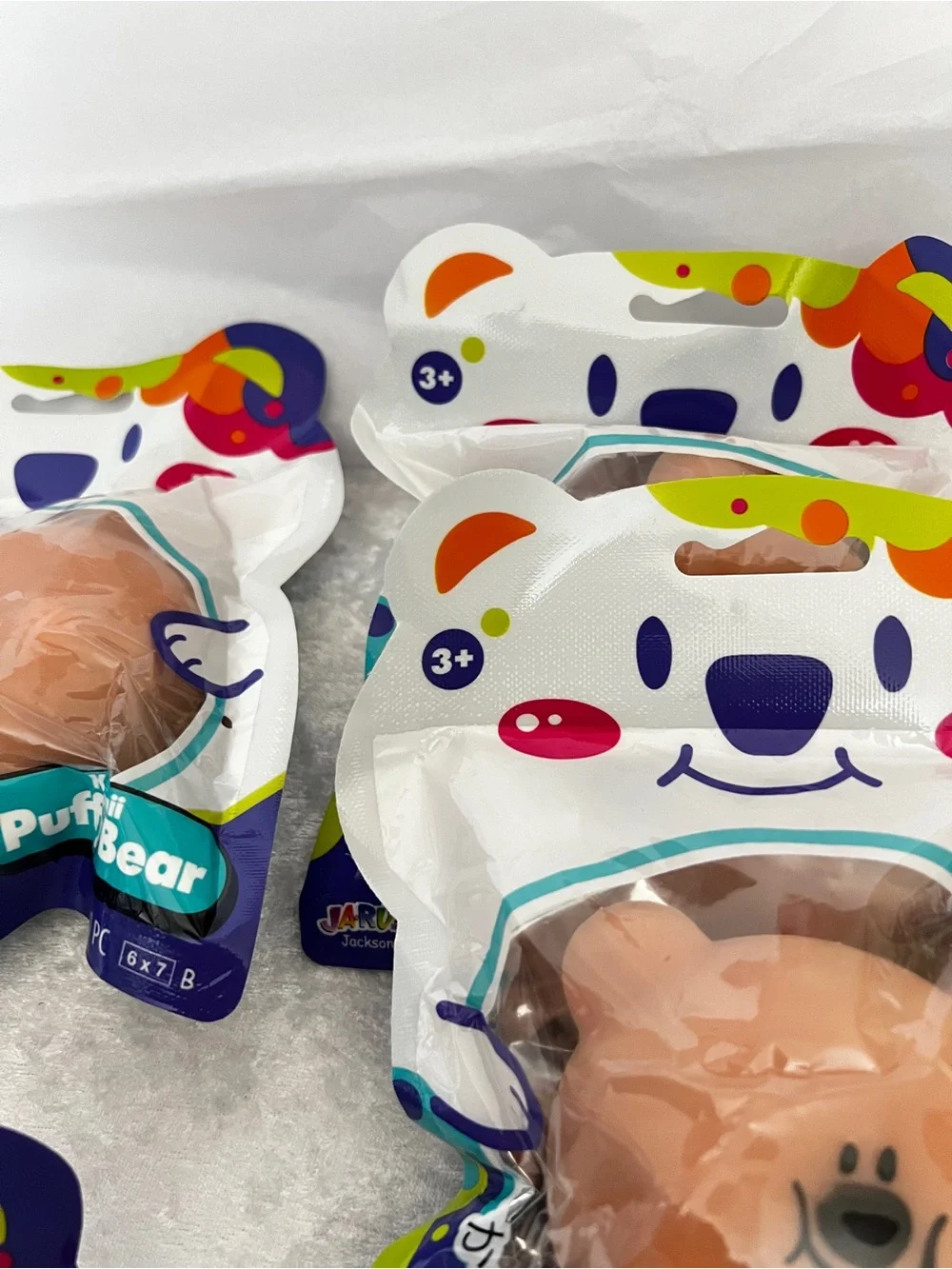 Lot of 4 Kawaii Squishy Soft Puffy Bear Party Favor Kids Toy Age 3+